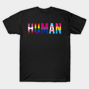 Human Lgbt Flag Gay Pride Month Transgender Rainbow Lesbian T-Shirt